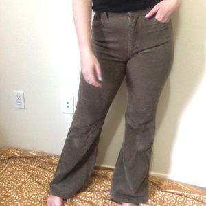 High Waisted Corduroy Bell Bottom Pants